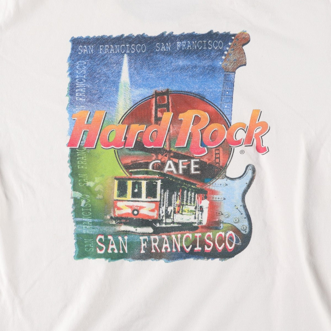 90'S HARD ROCK CAFE Hard Rock Cafe Advertising T-shirt Made in USA Men's L Vintage cotton white type Vintage Second Hand