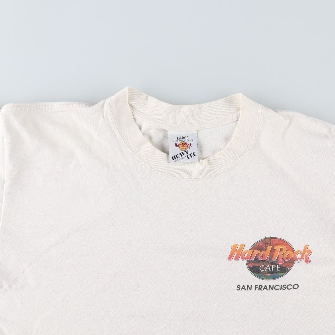 90'S HARD ROCK CAFE Hard Rock Cafe Advertising T-shirt Made in USA Men's L Vintage cotton white type Vintage Second Hand