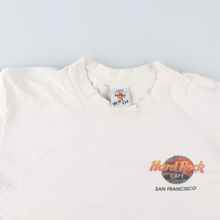 90'S HARD ROCK CAFE Hard Rock Cafe Advertising T-shirt Made in USA Men's L Vintage cotton white type Vintage Second Hand