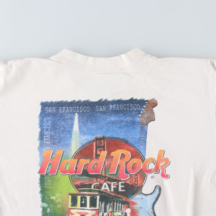 90'S HARD ROCK CAFE Hard Rock Cafe Advertising T-shirt Made in USA Men's L Vintage cotton white type Vintage Second Hand