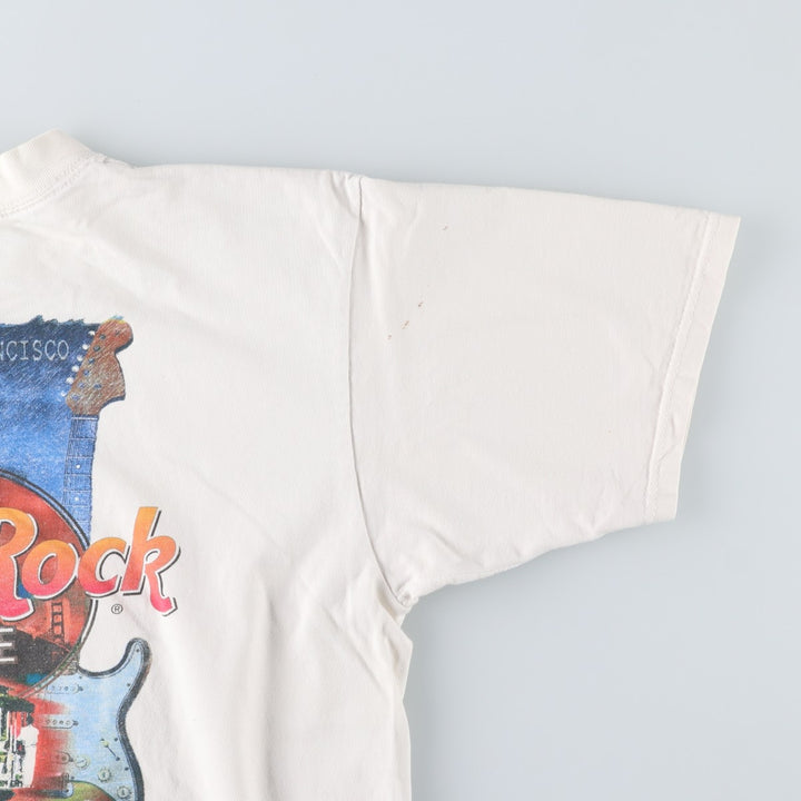 90'S HARD ROCK CAFE Hard Rock Cafe Advertising T-shirt Made in USA Men's L Vintage cotton white type Vintage Second Hand