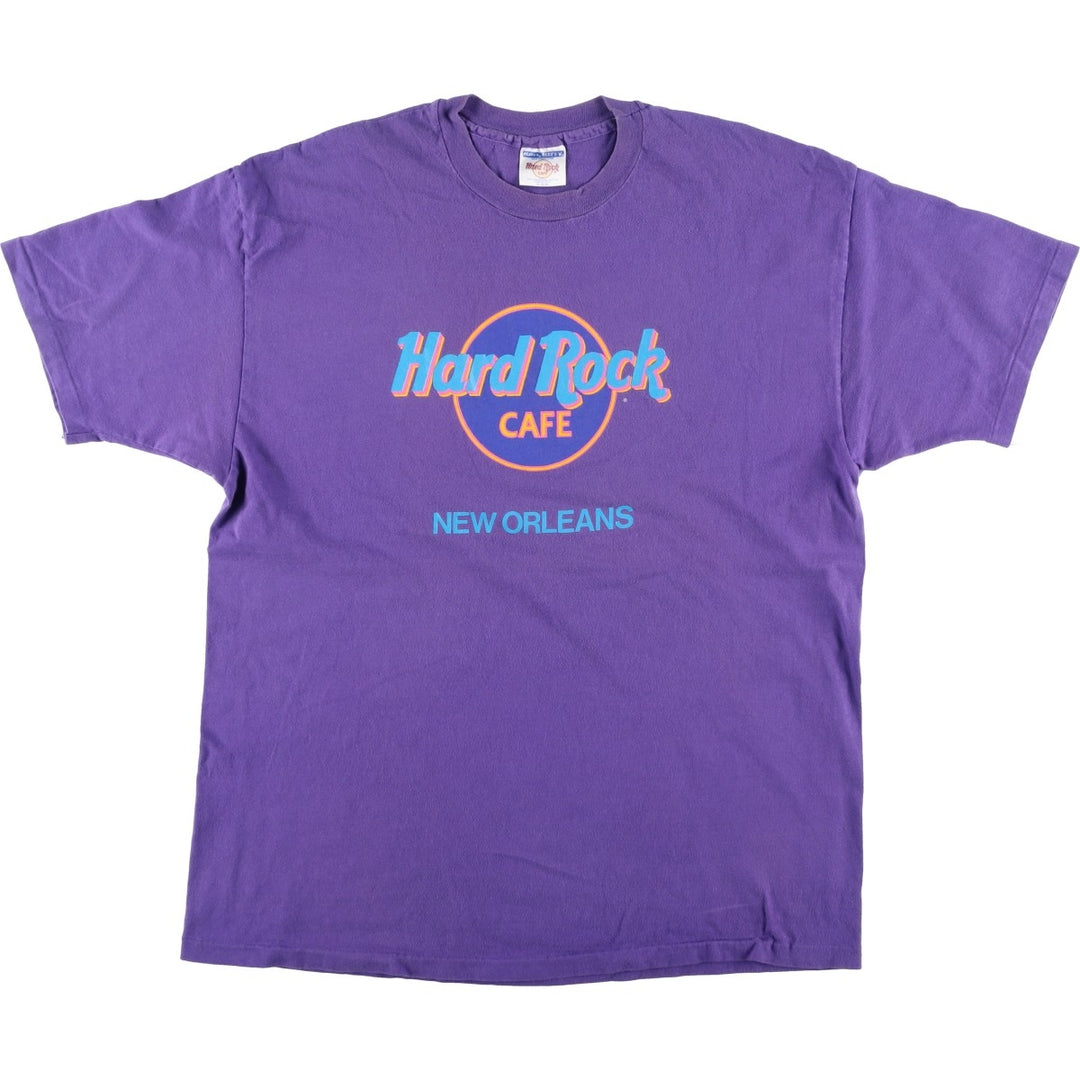 90'S HARD ROCK CAFE Hard Rock Cafe Advertising T-shirt Made in USA Men's XL Vintage cotton purple type Vintage Second Hand