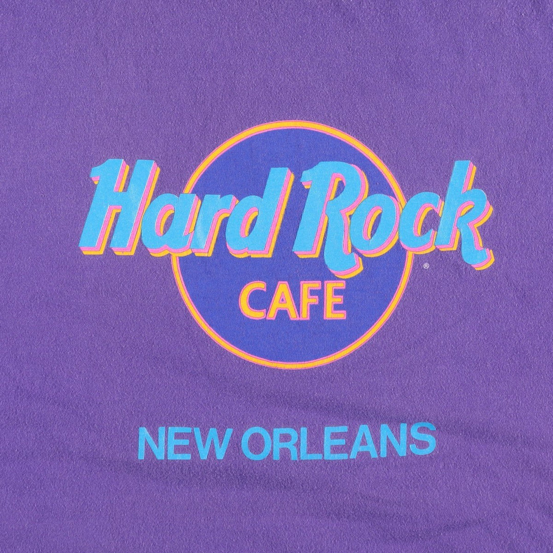 90'S HARD ROCK CAFE Hard Rock Cafe Advertising T-shirt Made in USA Men's XL Vintage cotton purple type Vintage Second Hand