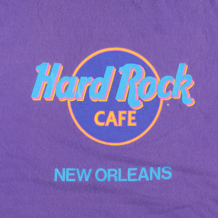 90'S HARD ROCK CAFE Hard Rock Cafe Advertising T-shirt Made in USA Men's XL Vintage cotton purple type Vintage Second Hand