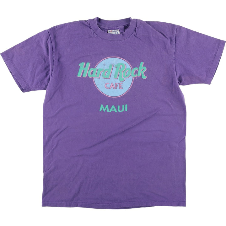 90'S Hanes HARD ROCK CAFE Advertising T-shirt Made in USA Men's L Vintage cotton purple type Vintage Second Hand