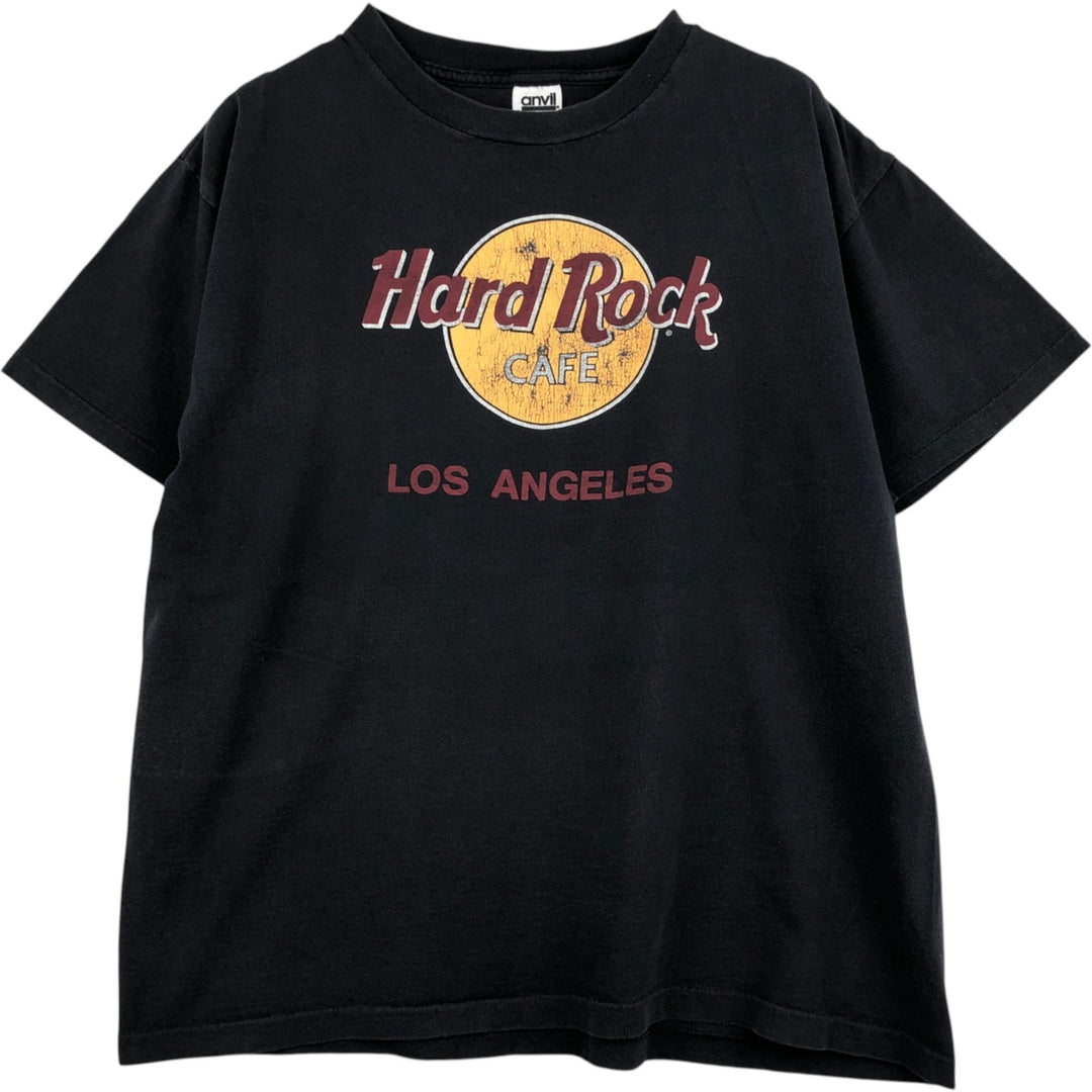 90'S Anvil Hard Rock Cafe Advertising T-Shirt, Made in USA, Men's XL equivalent, Vintage cotton black type Vintage Second Hand