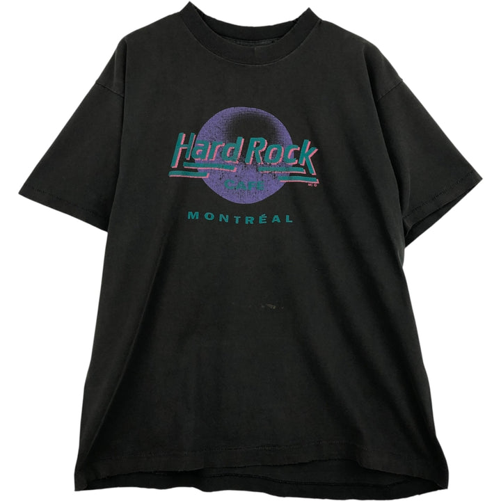90'S Fruit of the Loom Hard Rock Cafe Advertising T-Shirt, Made in Canada, Men's XL equivalent, Vintage cotton gray type Vintage Second Hand