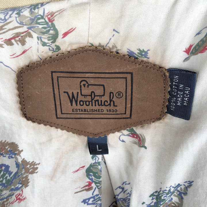 1990'S Woolrich Hunting Jacket, Men's Size L (approx.), Vintage cotton Khaki type beige Vintage Second Hand