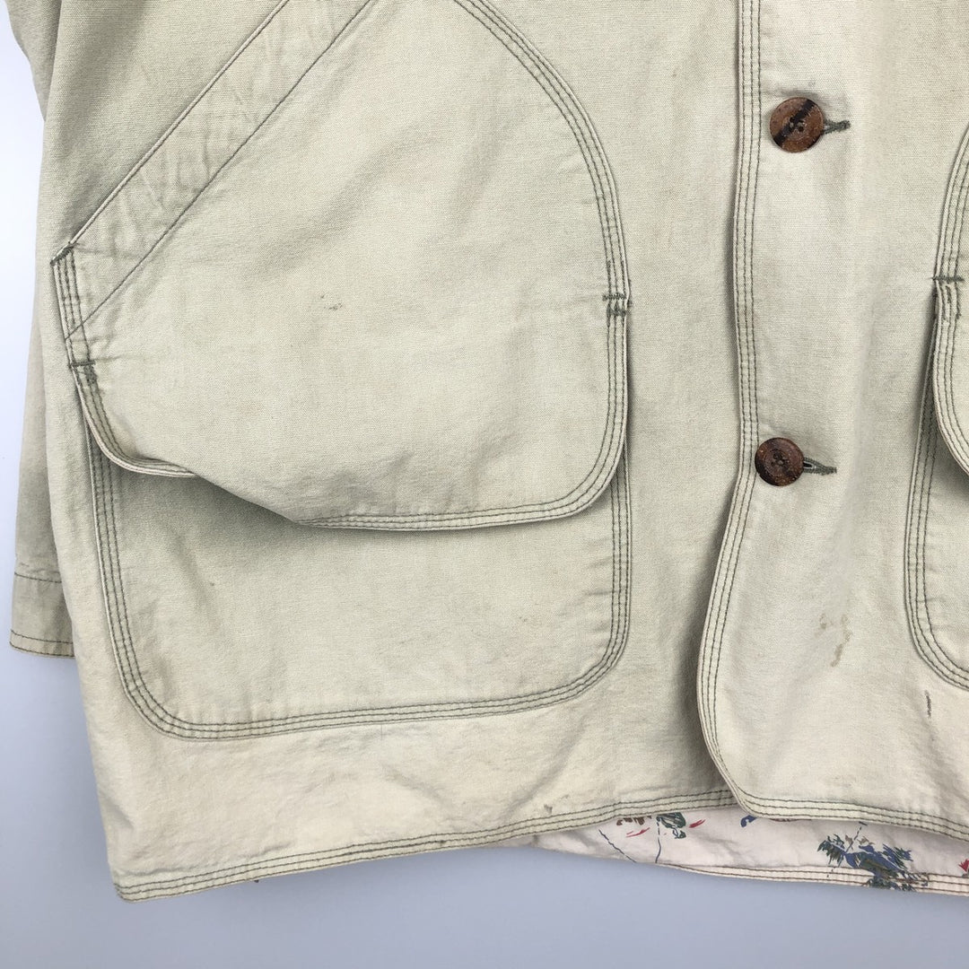 1990'S Woolrich Hunting Jacket, Men's Size L (approx.), Vintage cotton Khaki type beige Vintage Second Hand