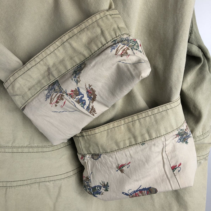 1990'S Woolrich Hunting Jacket, Men's Size L (approx.), Vintage cotton Khaki type beige Vintage Second Hand