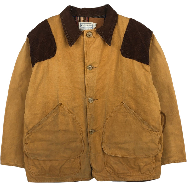 1960'S Western Field Shooting Jacket, Men's Size L (approx.), Vintage unclear beige type brown Vintage Second Hand