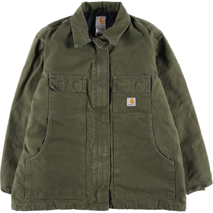 2000'S Carhartt Traditional Coat Duck Work Jacket, Women's Size XL (approx.) cotton Khaki type Vintage Second Hand