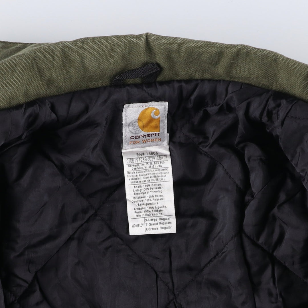 2000'S Carhartt Traditional Coat Duck Work Jacket, Women's Size XL (approx.) cotton Khaki type Vintage Second Hand