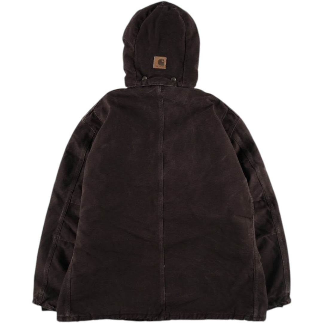 Carhartt Traditional Coat, Hooded, Padded, Duck Work Jacket, Men's XXL (approx.) cotton brown type Vintage Second Hand