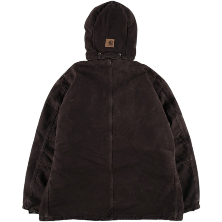 Carhartt Traditional Coat, Hooded, Padded, Duck Work Jacket, Men's XXL (approx.) cotton brown type Vintage Second Hand