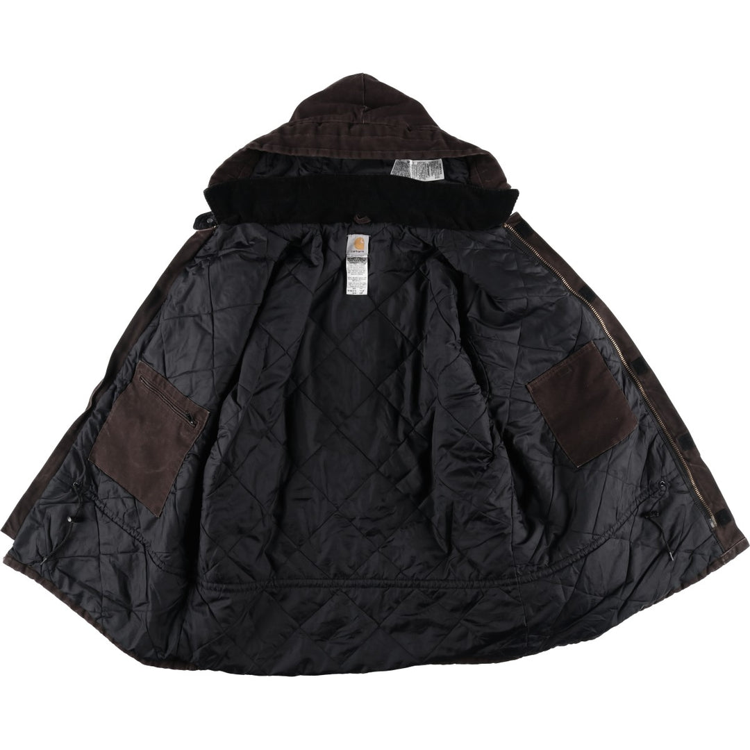 Carhartt Traditional Coat, Hooded, Padded, Duck Work Jacket, Men's XXL (approx.) cotton brown type Vintage Second Hand