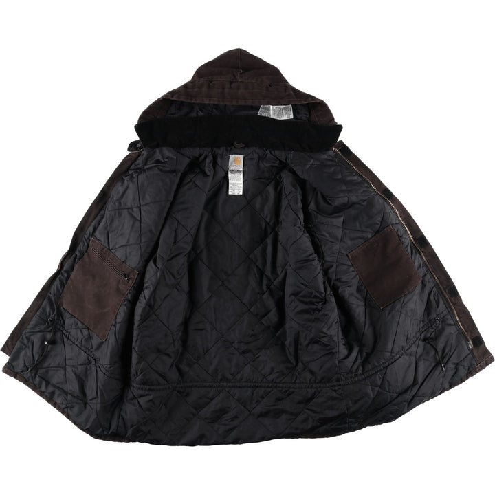 Carhartt Traditional Coat, Hooded, Padded, Duck Work Jacket, Men's XXL (approx.) cotton brown type Vintage Second Hand