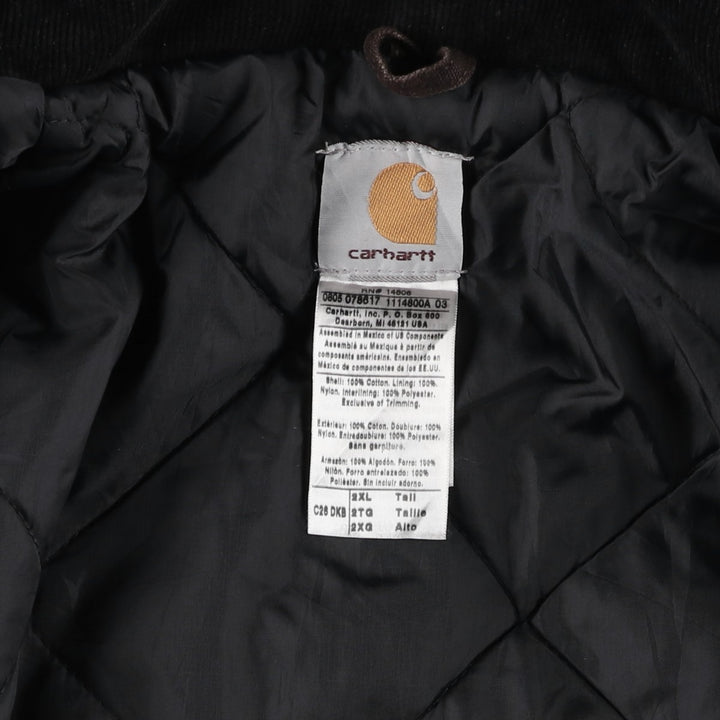 Carhartt Traditional Coat, Hooded, Padded, Duck Work Jacket, Men's XXL (approx.) cotton brown type Vintage Second Hand