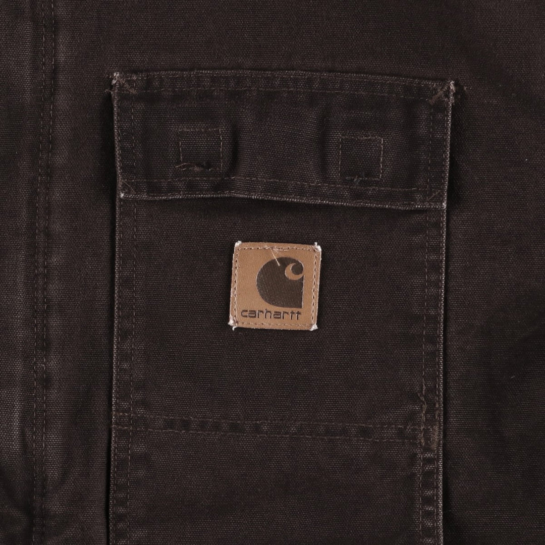 Carhartt Traditional Coat, Hooded, Padded, Duck Work Jacket, Men's XXL (approx.) cotton brown type Vintage Second Hand
