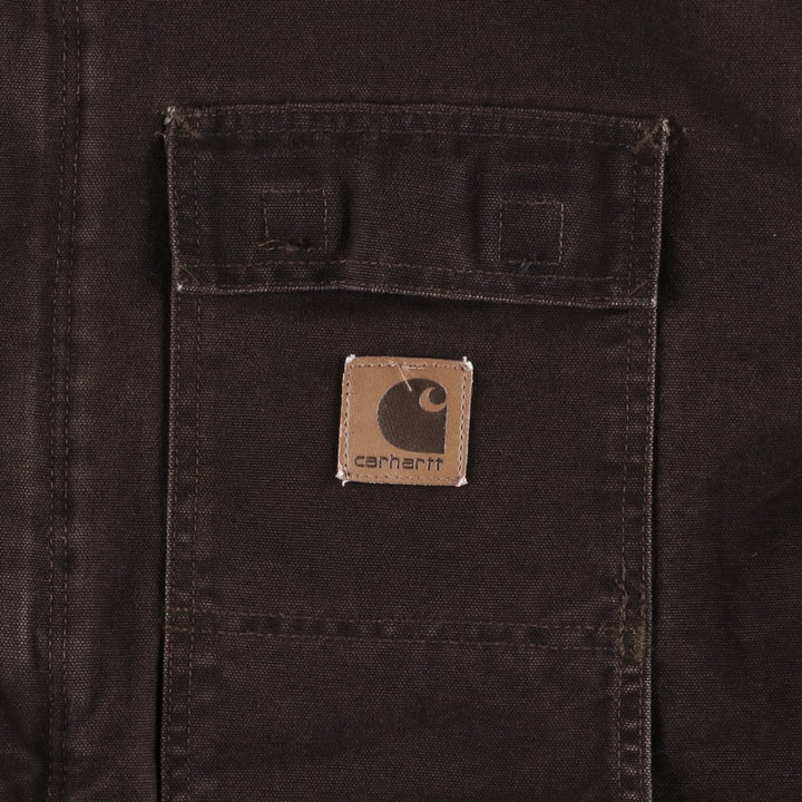 Carhartt Traditional Coat, Hooded, Padded, Duck Work Jacket, Men's XXL (approx.) cotton brown type Vintage Second Hand