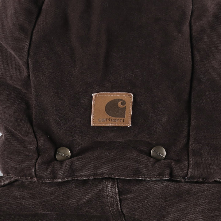 Carhartt Traditional Coat, Hooded, Padded, Duck Work Jacket, Men's XXL (approx.) cotton brown type Vintage Second Hand