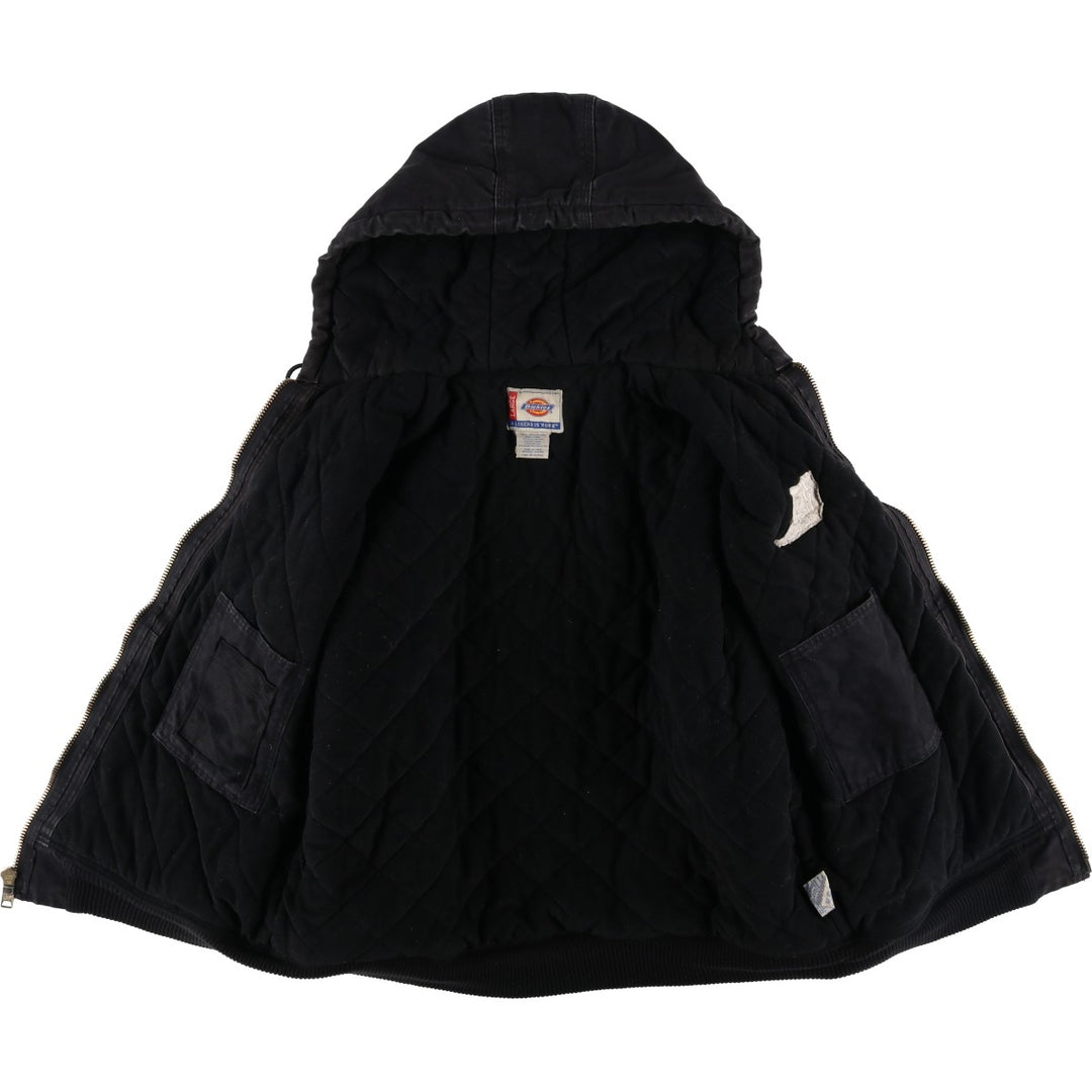 Dickies Heart of America Window Cleaning Advertising Padded Duck Full-Zip Hoodie (Men's Size L) cotton black type Vintage Second Hand