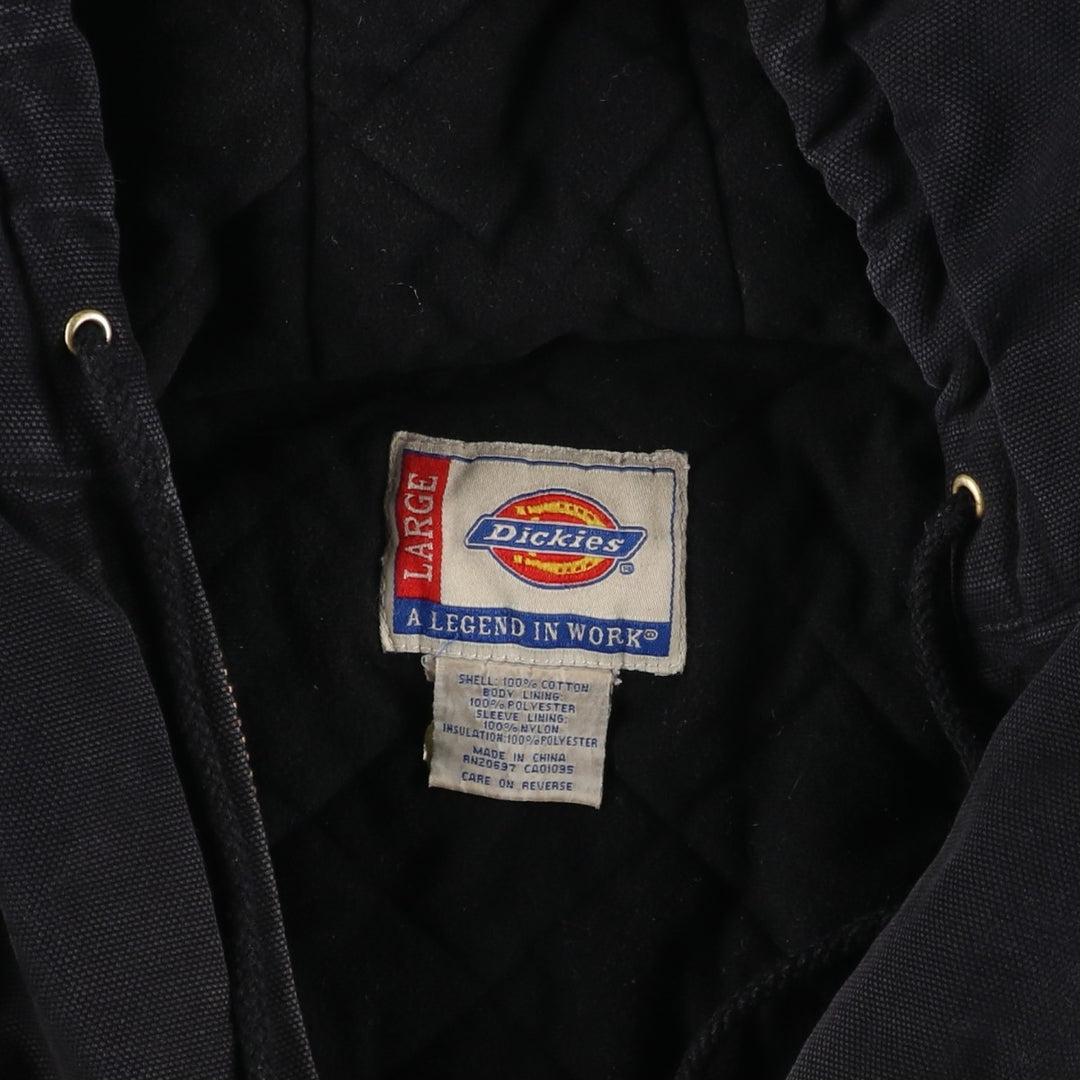 Dickies Heart of America Window Cleaning Advertising Padded Duck Full-Zip Hoodie (Men's Size L) cotton black type Vintage Second Hand