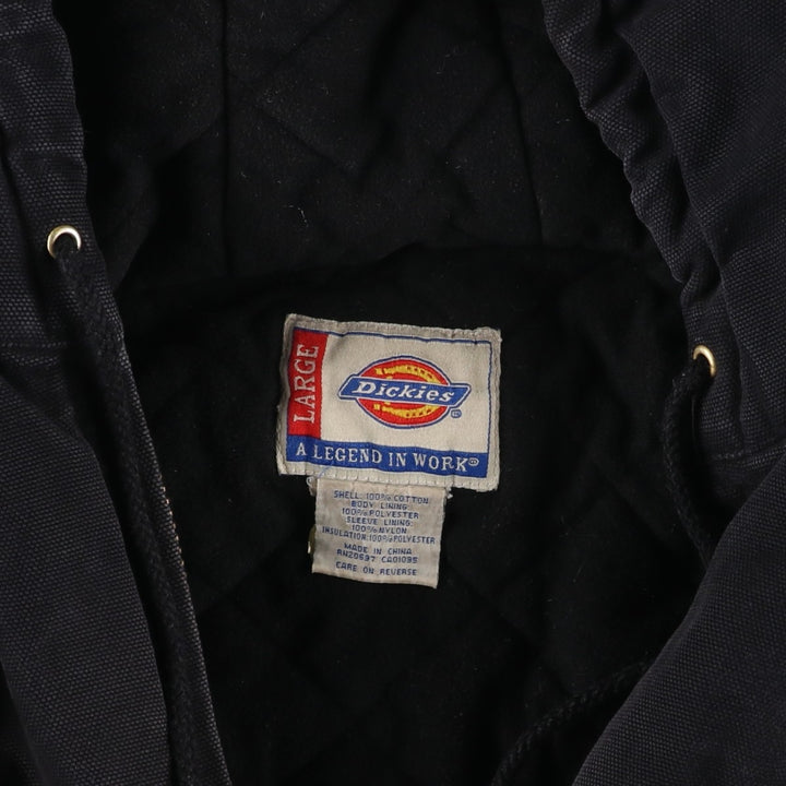 Dickies Heart of America Window Cleaning Advertising Padded Duck Full-Zip Hoodie (Men's Size L) cotton black type Vintage Second Hand