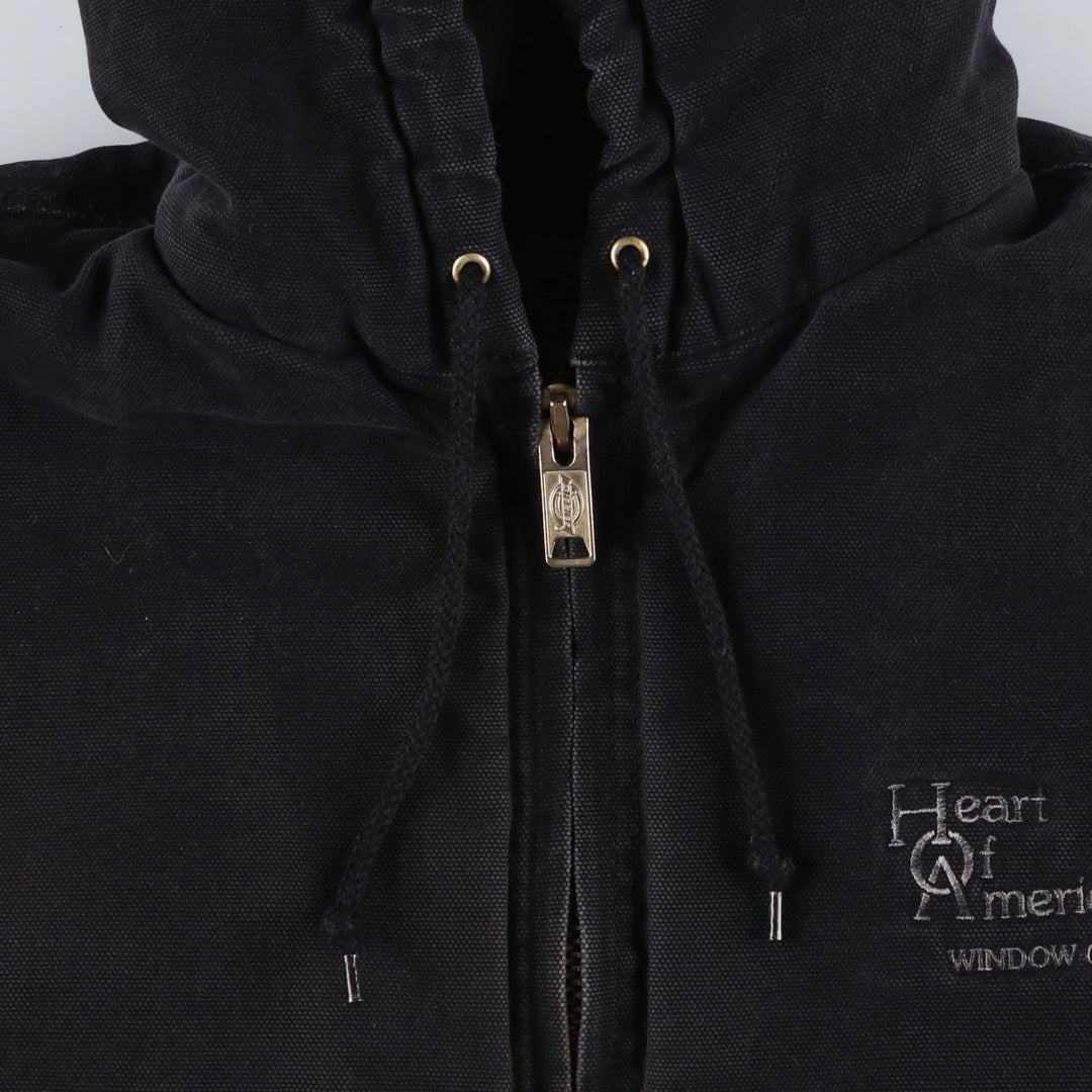 Dickies Heart of America Window Cleaning Advertising Padded Duck Full-Zip Hoodie (Men's Size L) cotton black type Vintage Second Hand