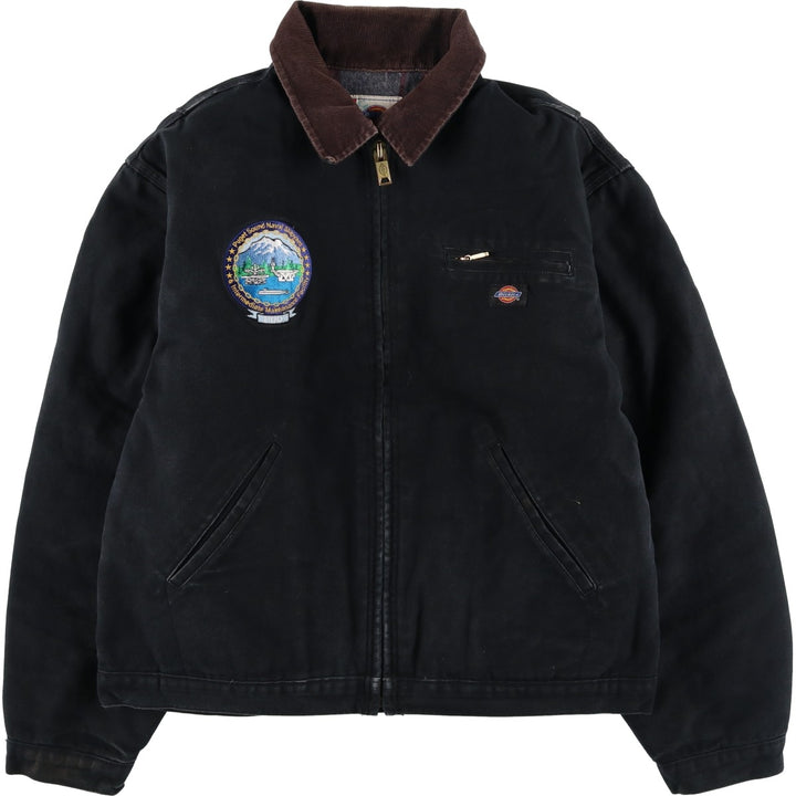 Dickies padded duck work jacket, men's size L (approx.) cotton black type Vintage Second Hand