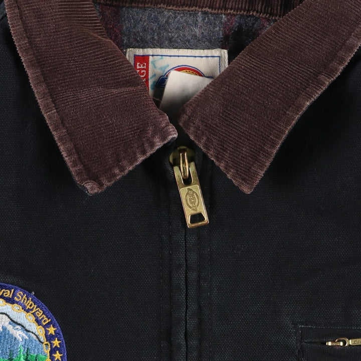 Dickies padded duck work jacket, men's size L (approx.) cotton black type Vintage Second Hand