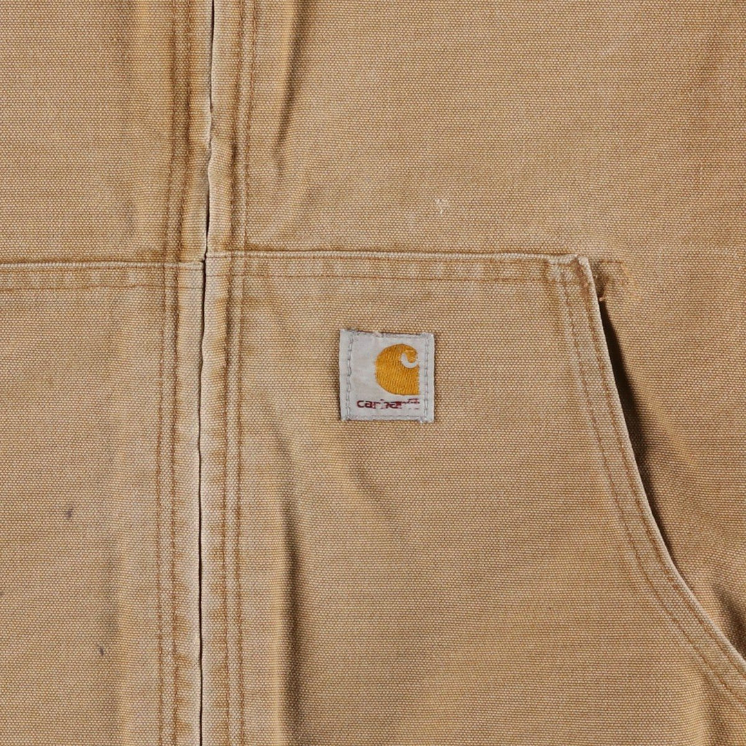 Carhartt Active Jacket, Padded Duck Full-Zip Hoodie, Men's XXL cotton beige type brown Vintage Second Hand