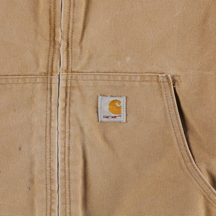 Carhartt Active Jacket, Padded Duck Full-Zip Hoodie, Men's XXL cotton beige type brown Vintage Second Hand