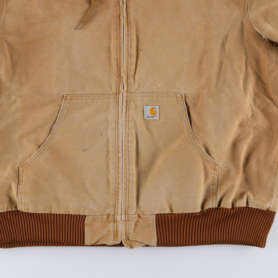 Carhartt Active Jacket, Padded Duck Full-Zip Hoodie, Men's XXL cotton beige type brown Vintage Second Hand