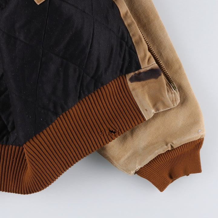 Carhartt Active Jacket, Padded Duck Full-Zip Hoodie, Men's XXL cotton beige type brown Vintage Second Hand