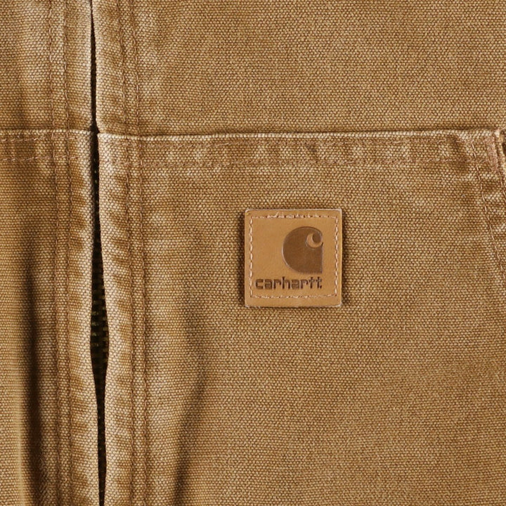 Carhartt Active Jacket, Padded Duck Full-Zip Hoodie, Men's Size L cotton beige type brown Vintage Second Hand