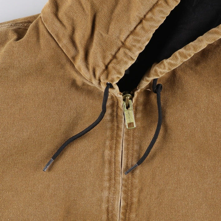 Carhartt Active Jacket, Padded Duck Full-Zip Hoodie, Men's Size L cotton beige type brown Vintage Second Hand