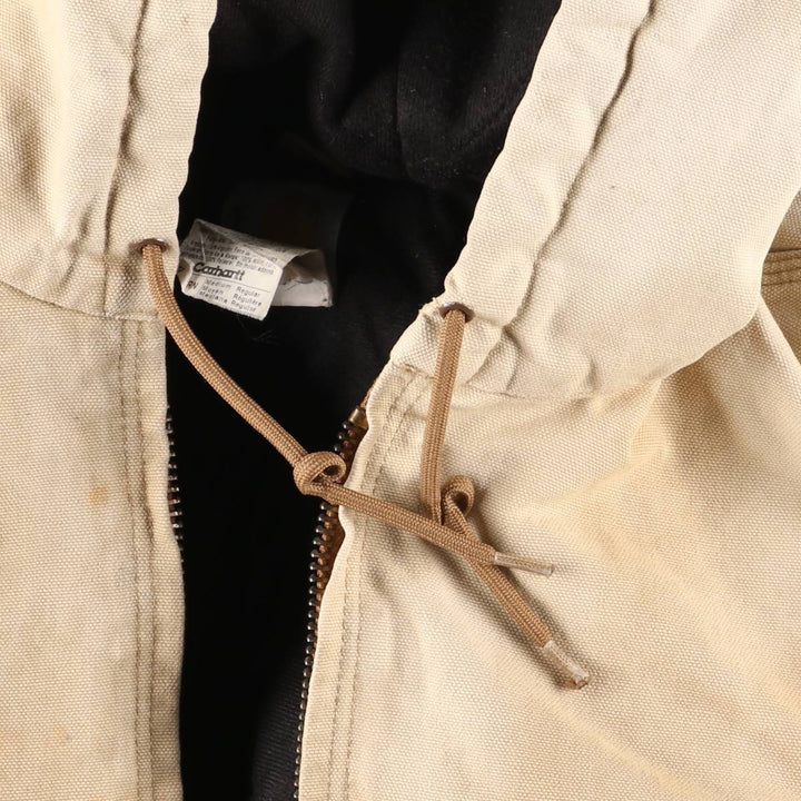 Carhartt Active Jacket, Padded Duck Full-Zip Hoodie, Men's Size Medium cotton brown type Vintage Second Hand