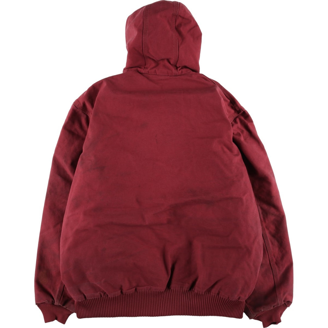 Carhartt Active Jacket Accu-Steel Advertising Insulated Duck Full-Zip Hoodie Men's XL Equivalent cotton red type Vintage Second Hand
