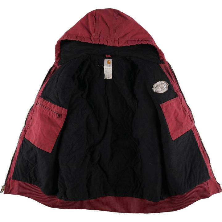 Carhartt Active Jacket Accu-Steel Advertising Insulated Duck Full-Zip Hoodie Men's XL Equivalent cotton red type Vintage Second Hand