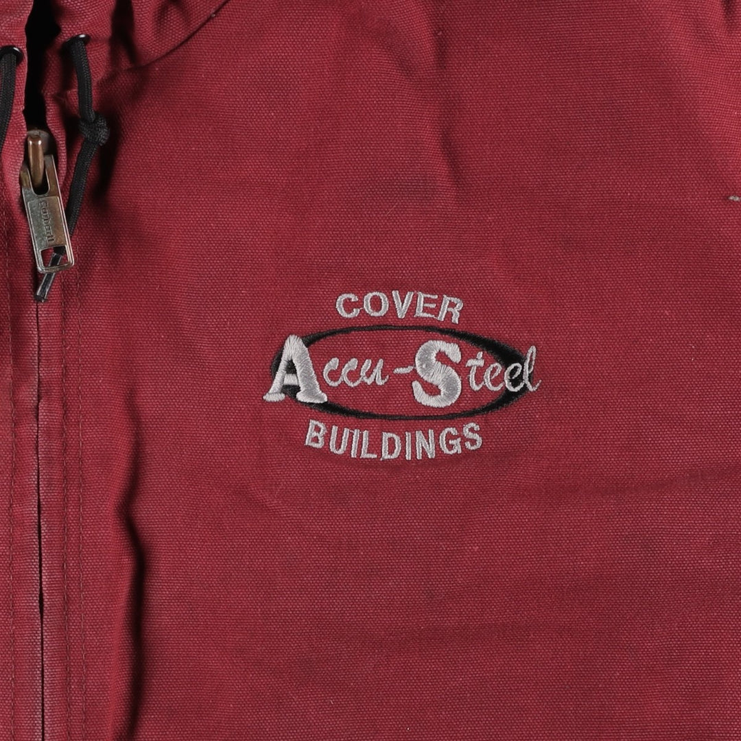 Carhartt Active Jacket Accu-Steel Advertising Insulated Duck Full-Zip Hoodie Men's XL Equivalent cotton red type Vintage Second Hand