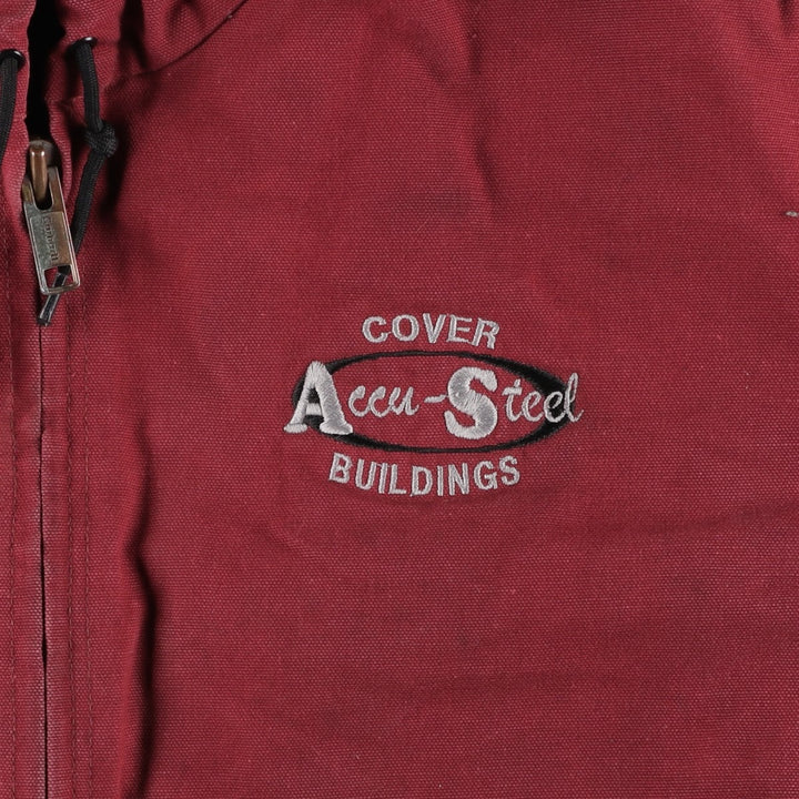 Carhartt Active Jacket Accu-Steel Advertising Insulated Duck Full-Zip Hoodie Men's XL Equivalent cotton red type Vintage Second Hand