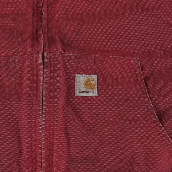 Carhartt Active Jacket Accu-Steel Advertising Insulated Duck Full-Zip Hoodie Men's XL Equivalent cotton red type Vintage Second Hand