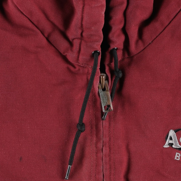 Carhartt Active Jacket Accu-Steel Advertising Insulated Duck Full-Zip Hoodie Men's XL Equivalent cotton red type Vintage Second Hand