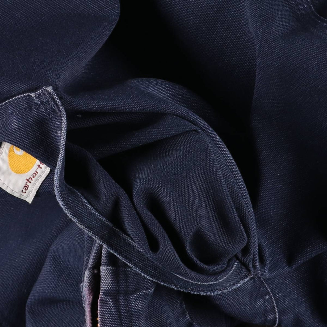 2000'S Carhartt Active Jacket, Padded Duck Full Zip Hoodie, Men's Size XL cotton navy blue type Vintage Second Hand