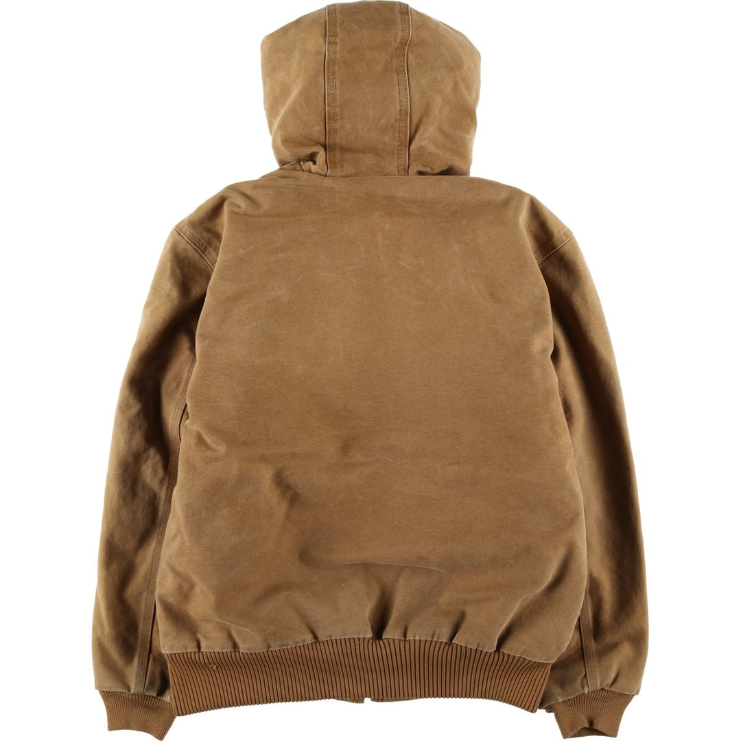 Carhartt Active Jacket, Padded Duck Full-Zip Hoodie, Men's Size Medium cotton beige type brown Vintage Second Hand