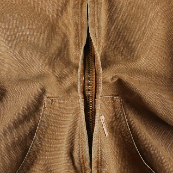 Carhartt Active Jacket, Padded Duck Full-Zip Hoodie, Men's Size Medium cotton beige type brown Vintage Second Hand