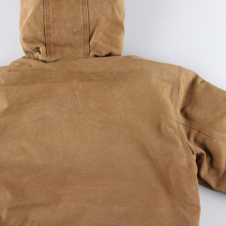 Carhartt Active Jacket, Padded Duck Full-Zip Hoodie, Men's Size Medium cotton beige type brown Vintage Second Hand