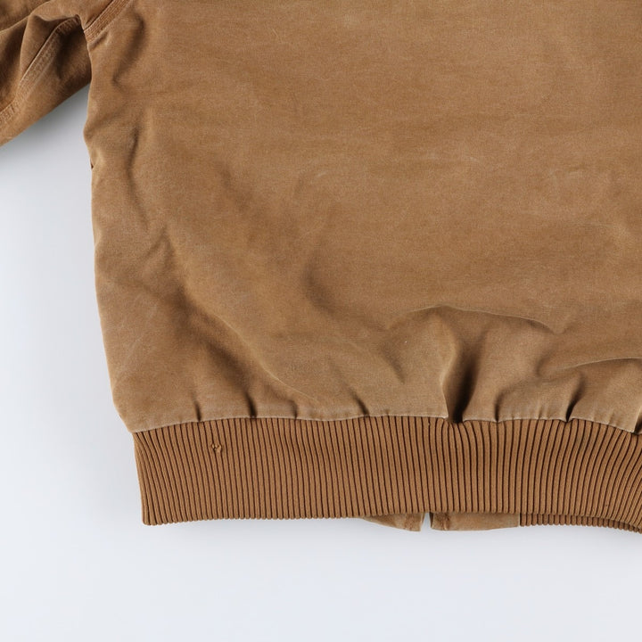 Carhartt Active Jacket, Padded Duck Full-Zip Hoodie, Men's Size Medium cotton beige type brown Vintage Second Hand