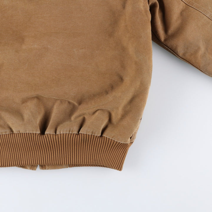 Carhartt Active Jacket, Padded Duck Full-Zip Hoodie, Men's Size Medium cotton beige type brown Vintage Second Hand